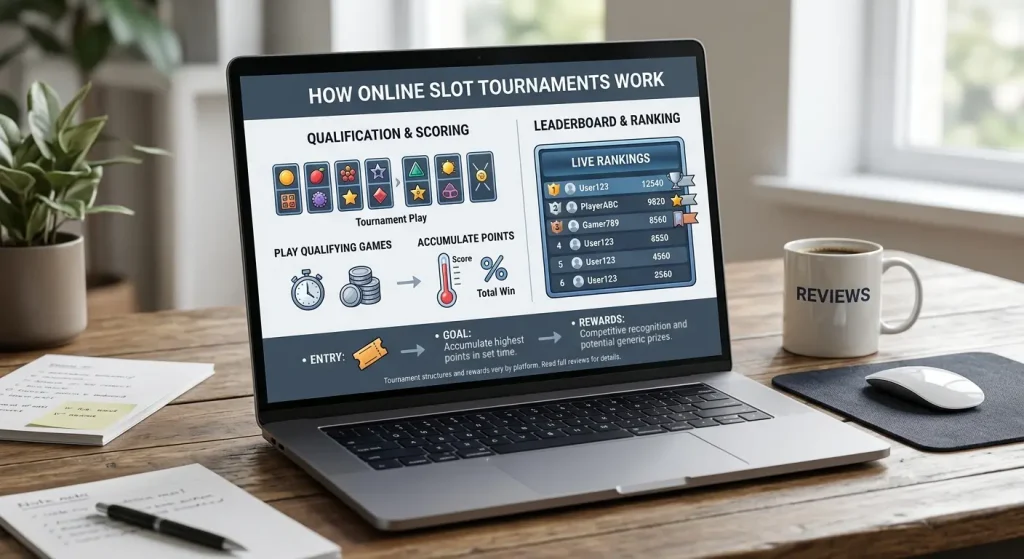Illustration of a slot tournament leaderboard competition